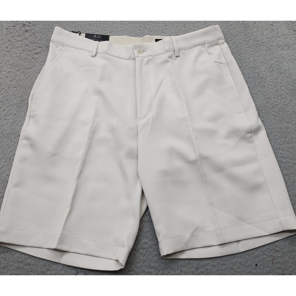 Greg Norman Golf Shorts Mens 34 Tan Play-Dry Performance Stretch Flat Front